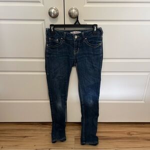 True Religion Blue Skinny Jeans with Distressed Detailing